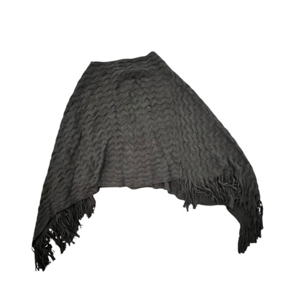 Anna & Rose Women's Black Fringe Poncho Sweater One Size Southwestern Boho NWT - Picture 1 of 10